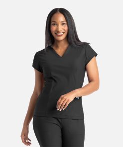 Zoe - Banded V-Neck Top 2501