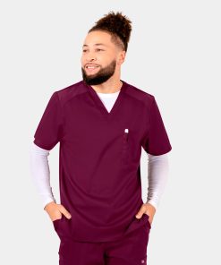 Mens Mesh Panel V-Neck Top 2851