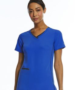 Womens Sporty Contrast V-Neck Top 3802